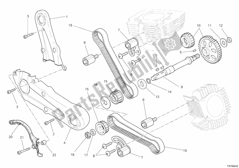 All parts for the Timing Belt of the Ducati Monster 795 ABS 2013